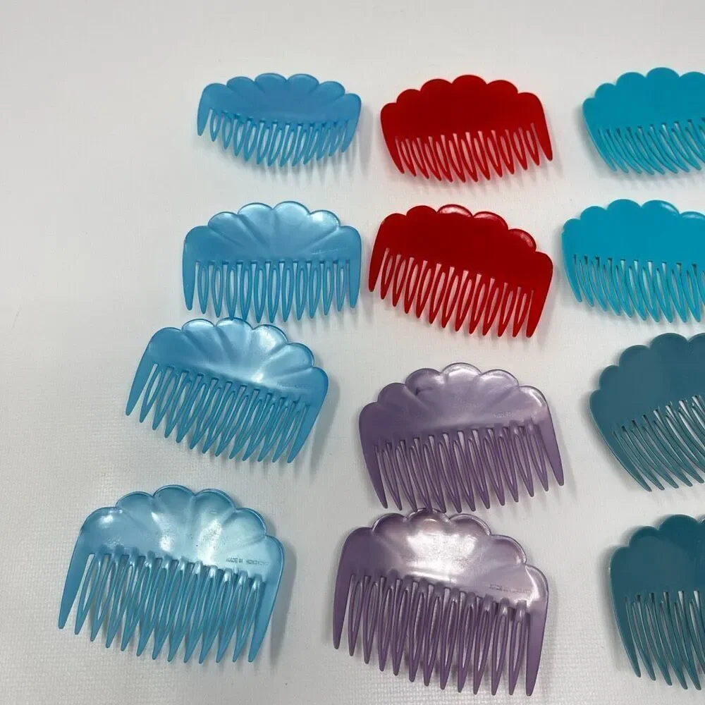 Set of 16 Vintage Small Tuck Hair Side Combs Hair Accessories Made in Hong Kong